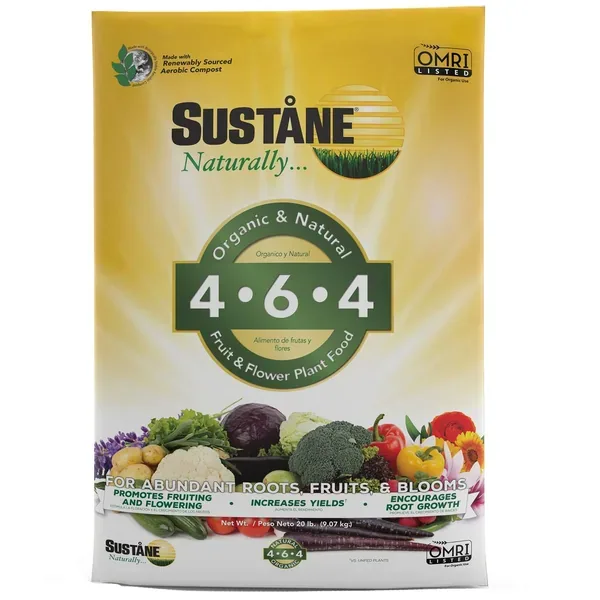 Sustane 20 lbs 4-6-4 Flower Veg Plant Food - Image 2