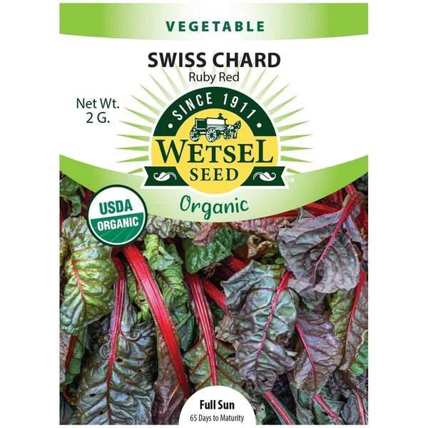 Wetsels Packet Seeds Swiss Chard, Organic Ruby 2 Grams
