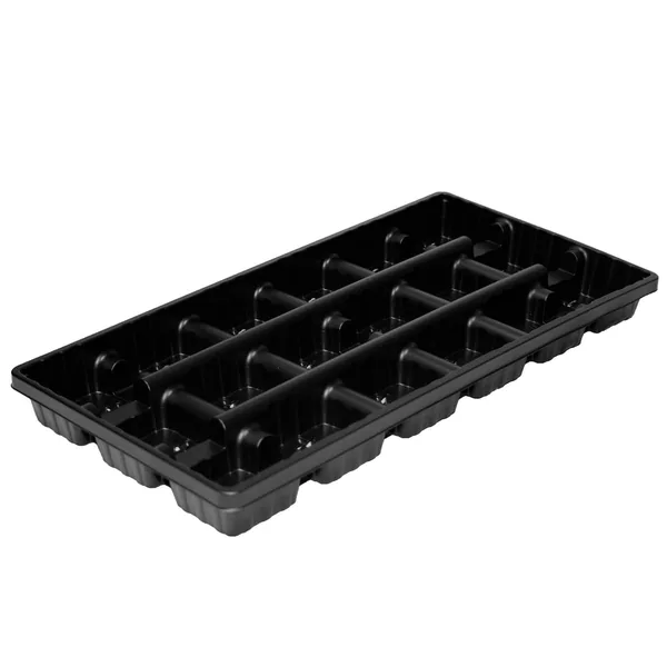 T.o. Plastics T. O. Plastics 03.50 Square Pot Tray 18 Count Press Fit Tray Black