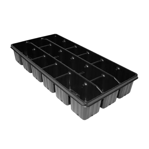 T.o. Plastics T. O. Plastics 03.55 Square Pot Tray 18 Count Deep Exception to Press Fit Black