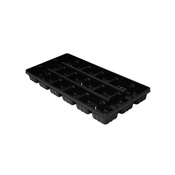 T.o. Plastics T. O. Plastics 3.25 Square Pot Tray 18 Count Press Fit Carrier Black 705119C 03.25