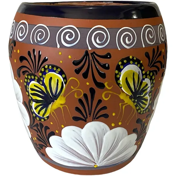 Talavera 11"Hx9.5"W Bella Especial Ovalo Pot Barro - Image 2