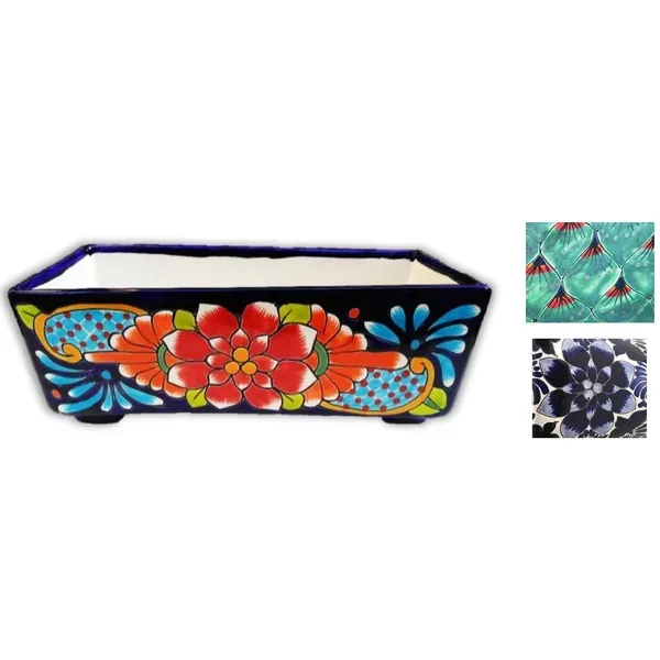 Talavera 12" Window Box with Feet - Image 2