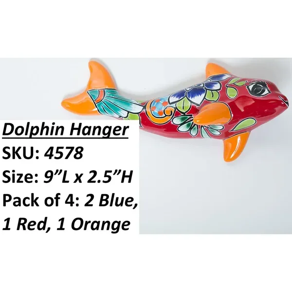 Talavera 2.5"H x 7"L Dolphin Hanger - Image 2