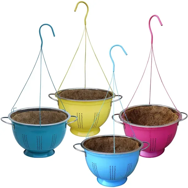 VCS 11" Hanging Colander Planters with Coco Liner - Image 2