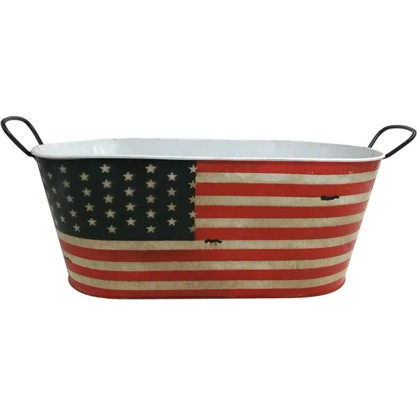 VCS 17" Stars And Stripes Oval Planter - Image 2