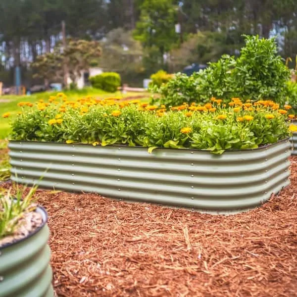 Vego Garden 17" 10 in 1 Modular Metal Raised Bed Olive Green - Image 3