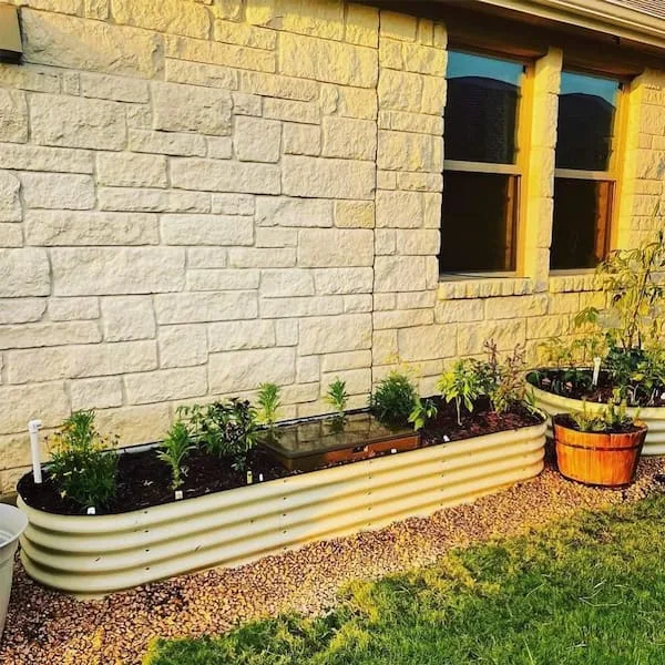 Vego Garden 17" 10 in 1 Modular Metal Raised Bed Pearl White - Image 3