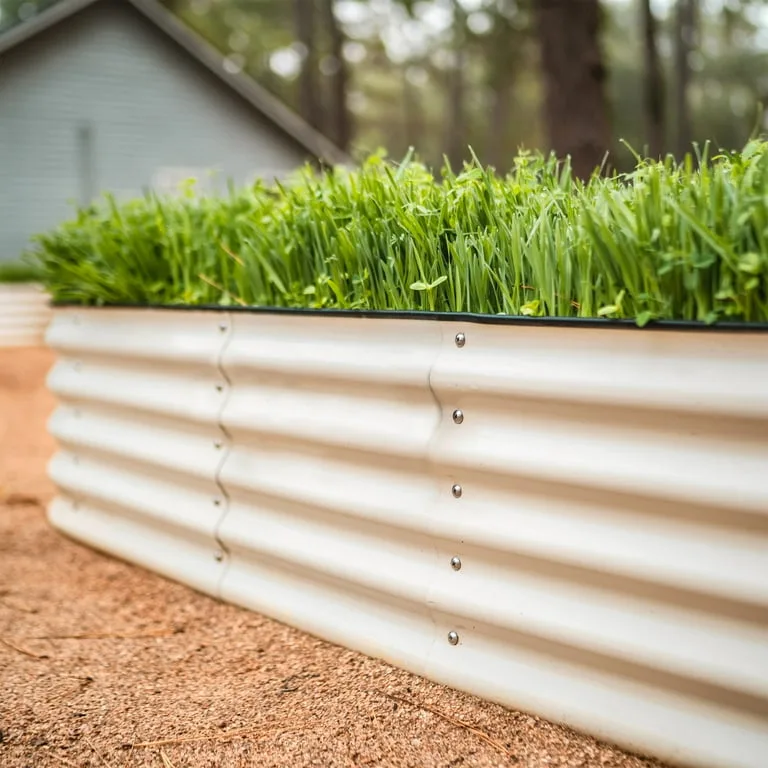 Vego Garden 17" 4 in 1 Modular Metal Raised Bed Pearl White - Image 3