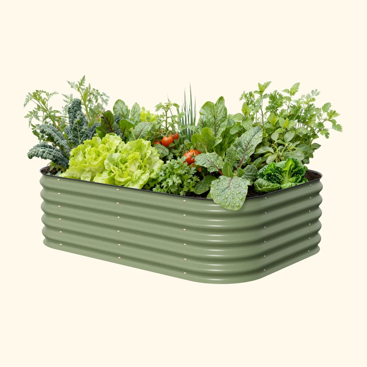 Vego Garden 17" 6 in 1 Modular Metal Raised Bed Olive Green - Image 2