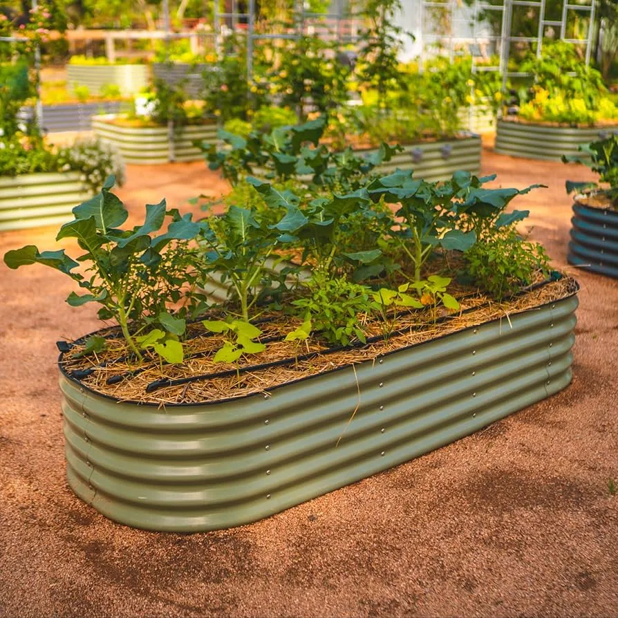 Vego Garden 17" 6 in 1 Modular Metal Raised Bed Olive Green - Image 3