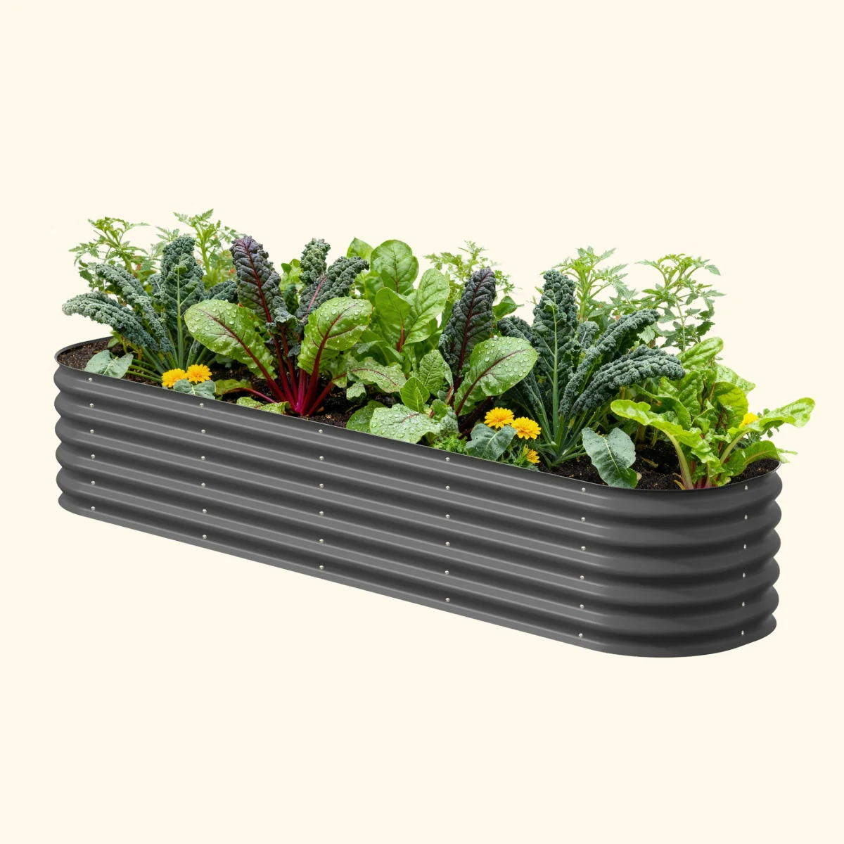 Vego Garden 17" 9 in 1 Modular Metal Raised Bed Modern Grey