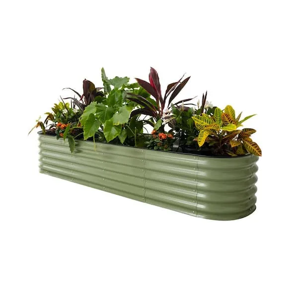 Vego Garden 17" 9 in 1 Modular Metal Raised Bed Olive Green - Image 3