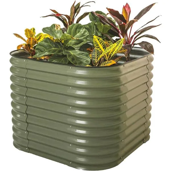 Vego Garden 32" 4 in 1 Modular Metal Raised Bed Olive Green - Image 3