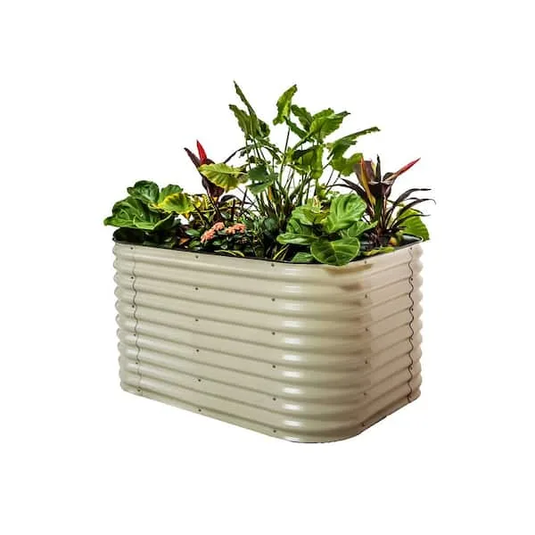 Vego Garden 32" 6 in 1 Modular Metal Raised Bed Pearl White - Image 3