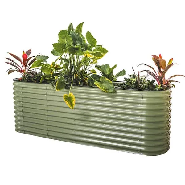 Vego Garden 32" 9 in 1 Modular Metal Raised Bed Olive Green - Image 3