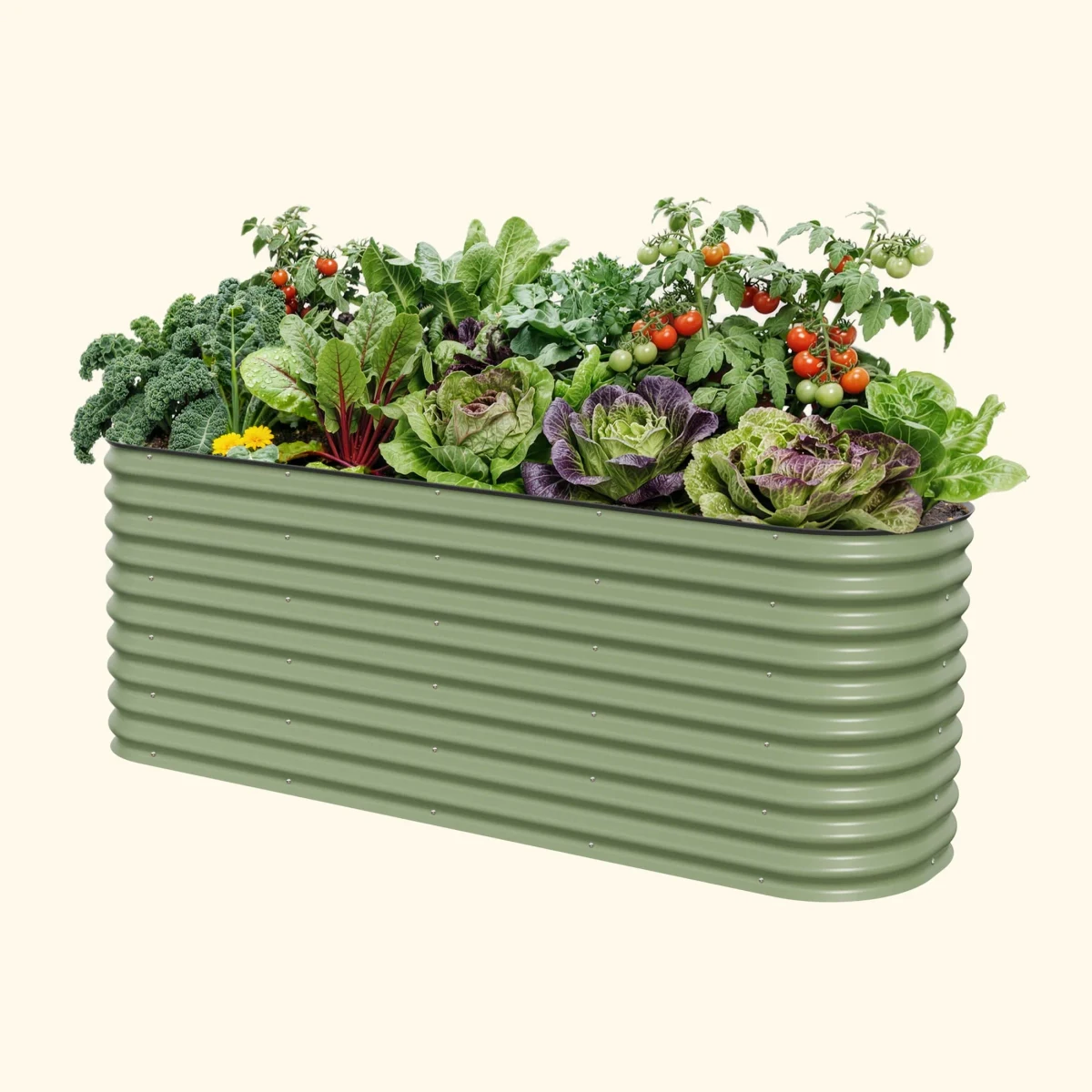 Vego Garden 32" 9 in 1 Modular Metal Raised Bed Olive Green