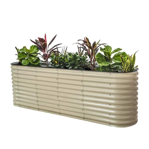 Vego Garden 32" 9 in 1 Modular Metal Raised Bed Pearl White - Image 3
