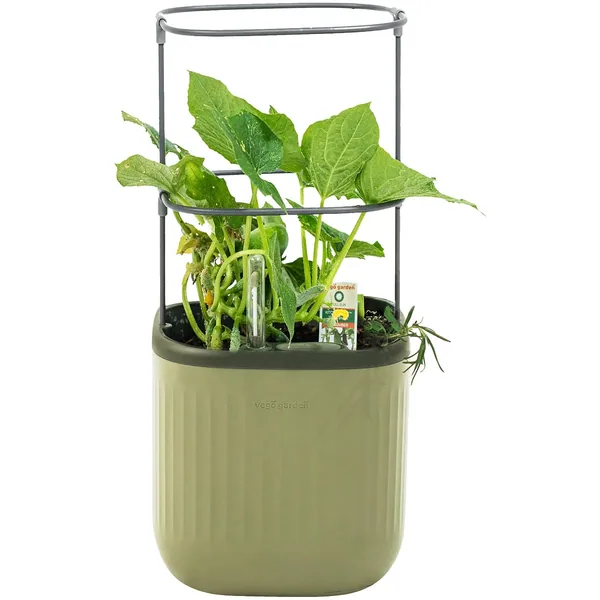 Vego Garden Self-Watering Mini Planter Pot w/ Trellis Sage Green - Image 2