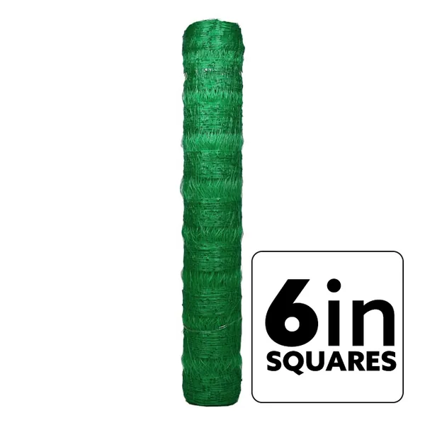 VineLine Durable Plastic Trellis Netting Green Roll 4ft x 1000ft w/ 6in Squares