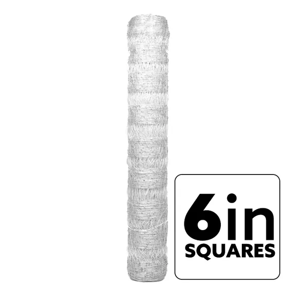 VineLine Durable Plastic Trellis Netting White Roll 6.5ft x 1000ft w/ 6in Square