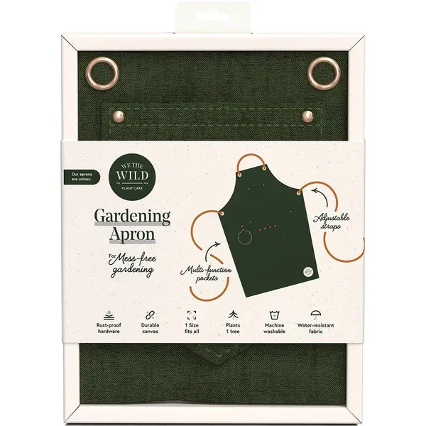 We The Wild Gardening Apron Green Recycled Canvas - Image 2