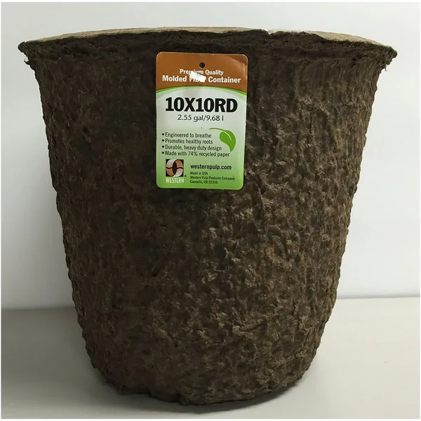 Western Pulp 10x10 Round Retail Container w/UPC, 2.55gal