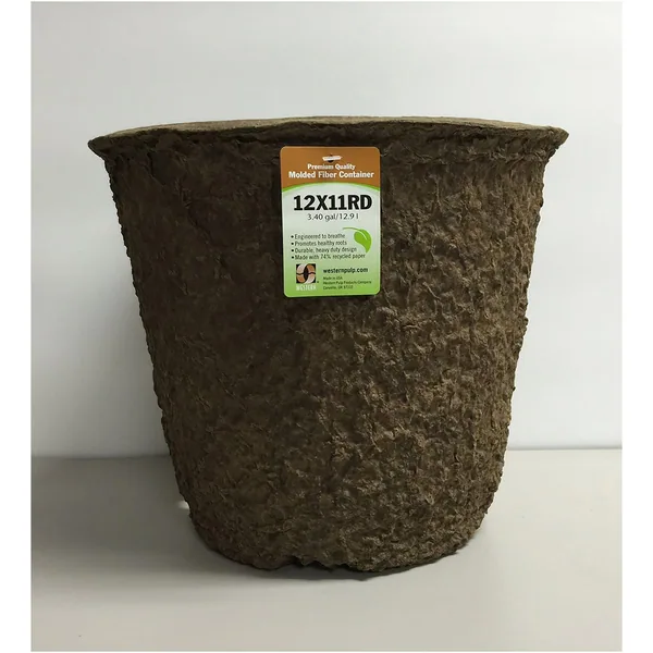 Western Pulp Products Western Pulp 12x11 Round Retail Container w/UPC, 3.40gal