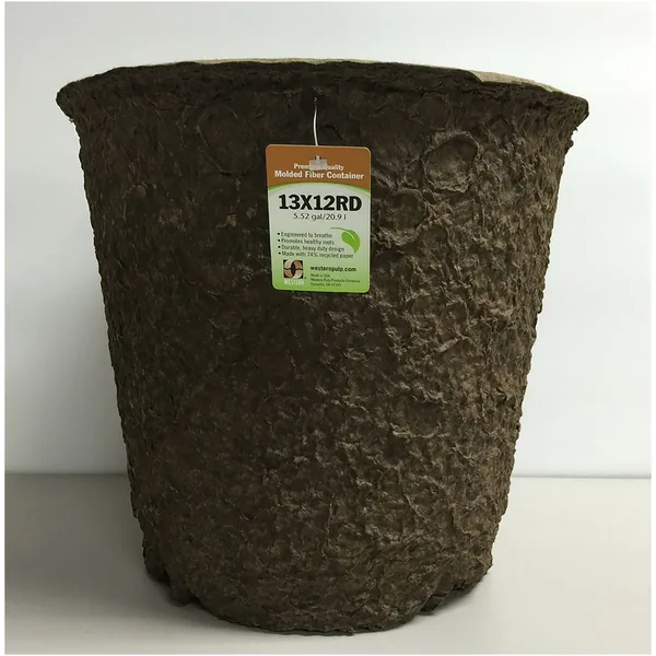 Western Pulp Products Western Pulp 13X12 Round Retail Container w/UPC, 5.52gal