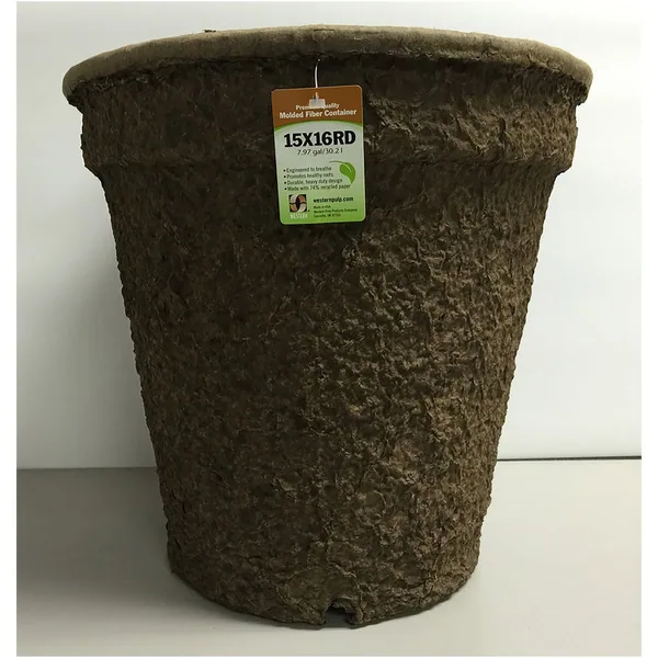 Western Pulp 15x16 Round Retail Container w/UPC, 7.97gal
