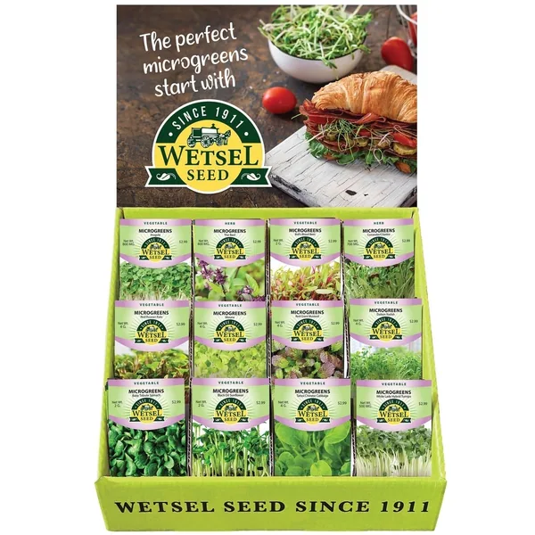 Wetsels Packet Seeds Wetsel 200pkt Microgreen Small Counter Display
