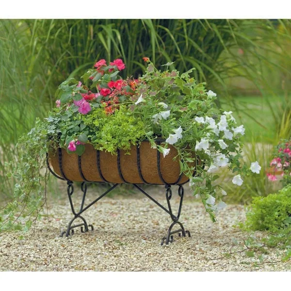 World Source Partners WSP 24" Blacksmith Cradle Planter With Coco Liner