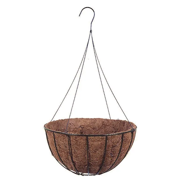 WSP Wire Grow Basket With Coco Liner & 4 Leg Wire Hanger Black