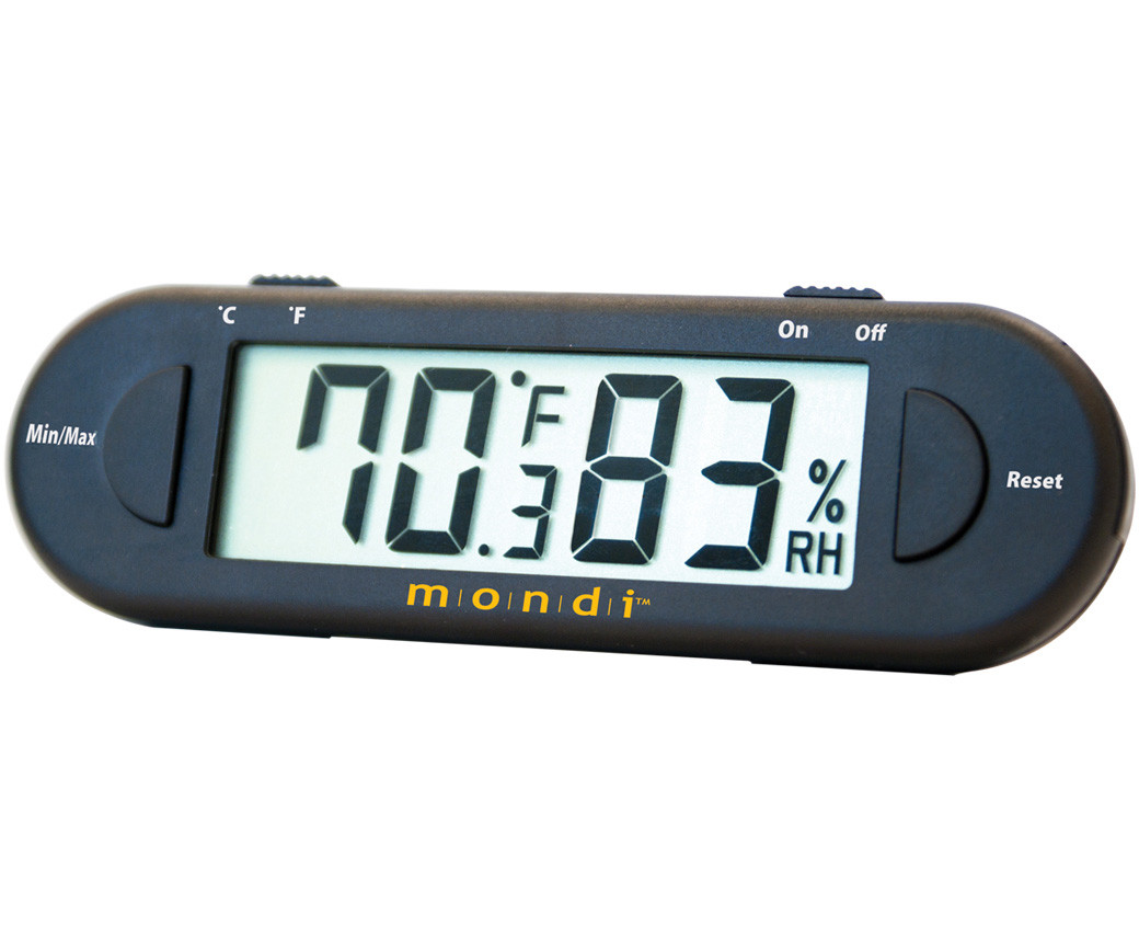Mondi Mini Greenhouse Thermo-Hygrometer E100-VB Black