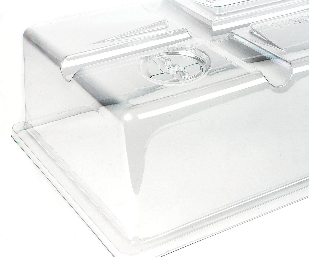 SunBlaster 4" Seedling Dome with Vents, 10″ x 22″ x 4″ deep
