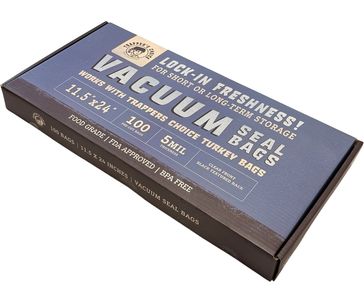 Trapper's Choice 11.5" x 24" Black/Clear Vacuum Seal Bags (5Mil) Pack of 100